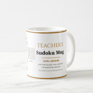 Teacher's Sudoku Medium Real Puzzle Personalized Coffee Mug