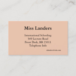 Teachers Unique Business Card