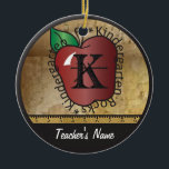 Teacher's Vintage Style Kindergarten | Chalkboard Ceramic Tree Decoration<br><div class="desc">School Teacher Ornament. ⭐This Product is 100% Customisable. Graphics and / or text can be added, deleted, moved, resized, changed around, rotated, etc... 99% of my designs in my store are done in layers. This makes it easy for you to resize and move the graphics and text around so that...</div>