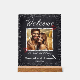 Teachers Wedding Chalk Board Welcome  Acrylic Sign