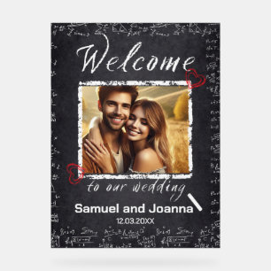 Teachers Wedding Chalk Board Welcome  Acrylic Sign