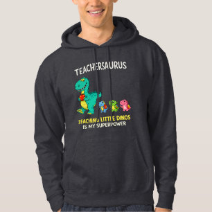Teachersaurus teacher humour with little dinosaurs hoodie