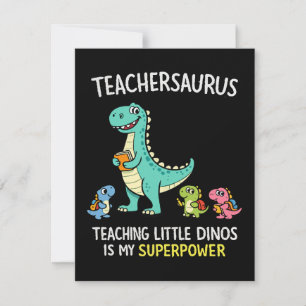 Teachersaurus teacher humour with little dinosaurs invitation