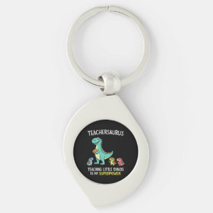 Teachersaurus teacher humour with little dinosaurs key ring