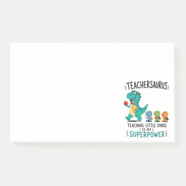 Teachersaurus teacher humour with little dinosaurs post-it notes (Front)