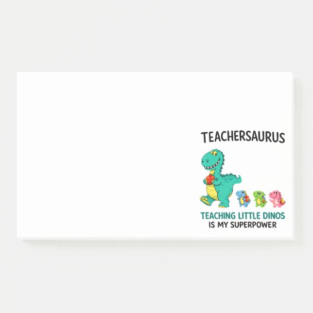 Teachersaurus teacher humour with little dinosaurs post-it notes (Front)