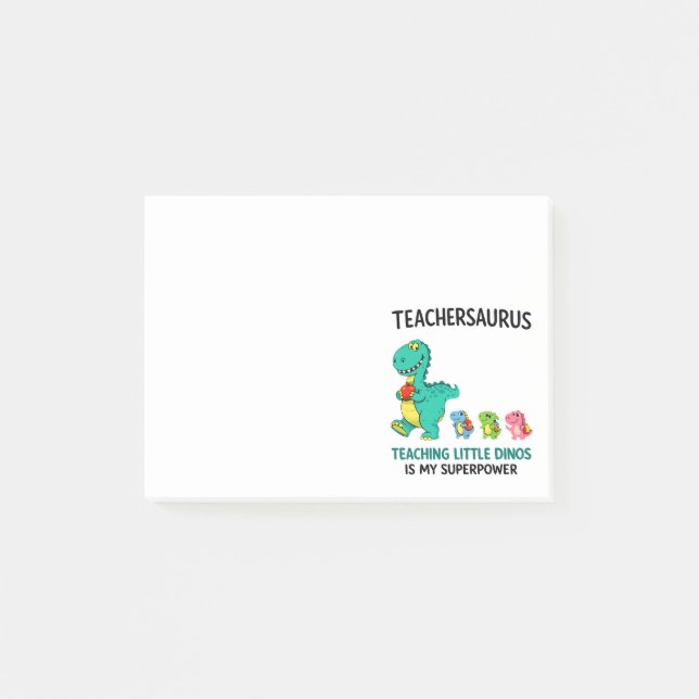 Teachersaurus teacher humour with little dinosaurs post-it notes (Front)