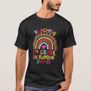 Teaching 1St Grade On Twosday 2222022 Funny Februa T-Shirt