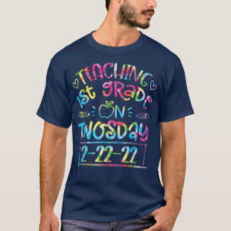 Teaching 1st Grade On Twosday 22222 funny teachers T-Shirt