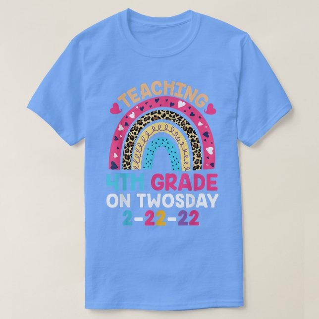 Teaching 4th Grade On Twosday 22222 22nd February  T-Shirt (Design Front)