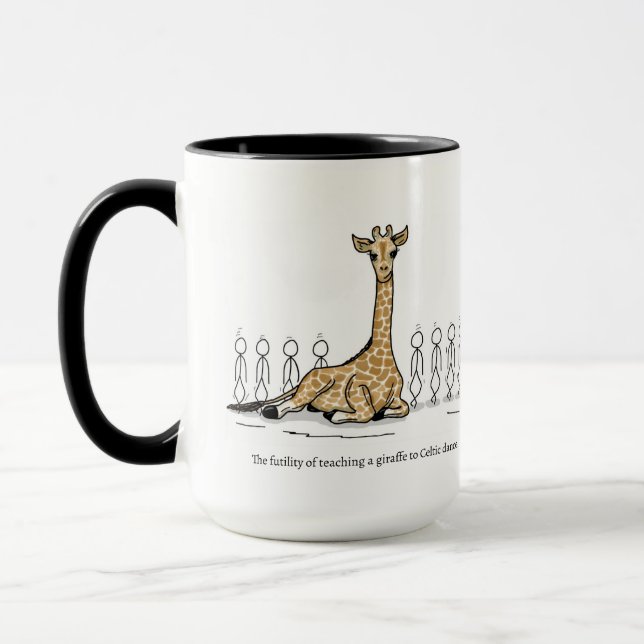 Teaching a Giraffe To Celtic Dance 15oz Mug (Left)