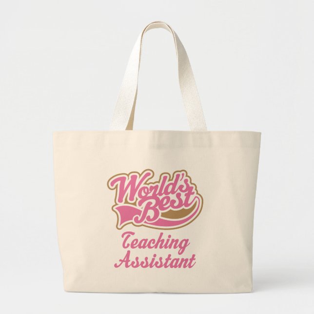 Teaching Assistant Gift Large Tote Bag (Front)