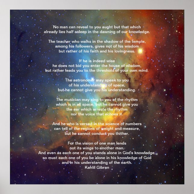 Teaching by Kahlil Gibran Poster (Front)