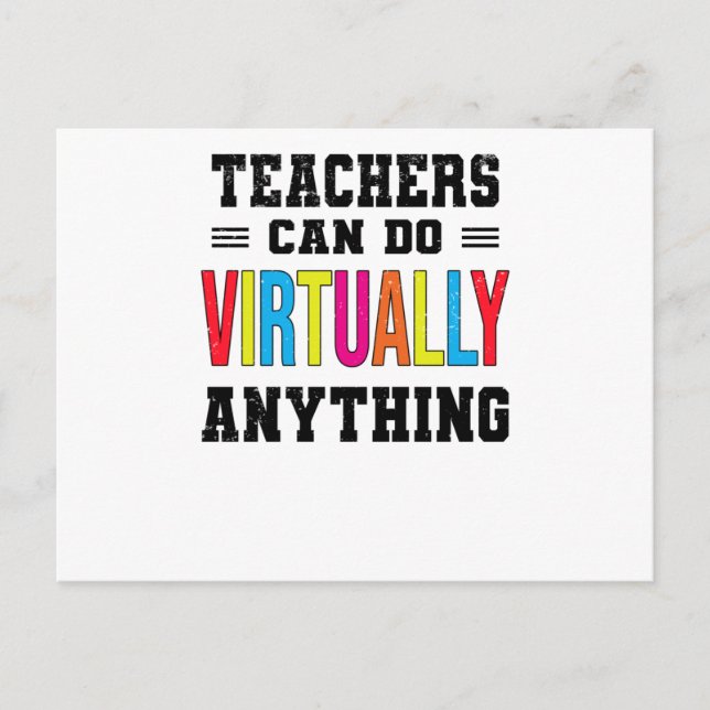 Teaching Distance School Distance Teaching Teacher Postcard (Front)