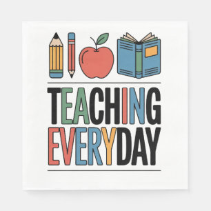 Teaching Everyday Colourful Teacher Ar Napkin