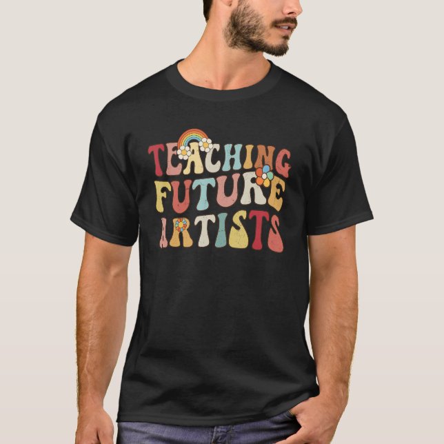 Teaching Future Artists Retro Teacher Students Wom T-Shirt (Front)