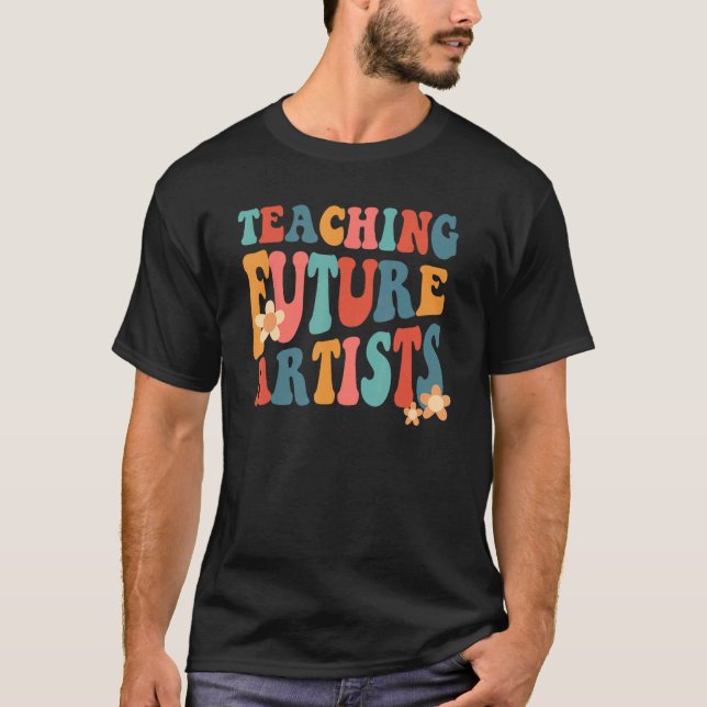 Teaching Future Artists Retro Teacher Students Wom T-Shirt (Front)