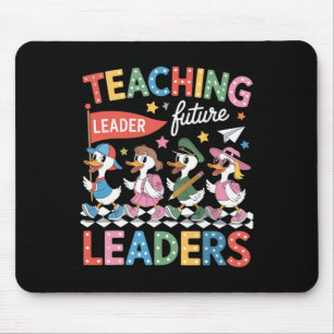 Teaching Future Leaders Funny Goose Teacher Back T Mouse Pad