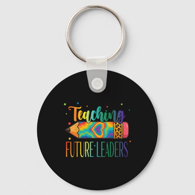 Teaching Future Leaders Pencil Tie Dye Back To Sch Key Ring (Front)