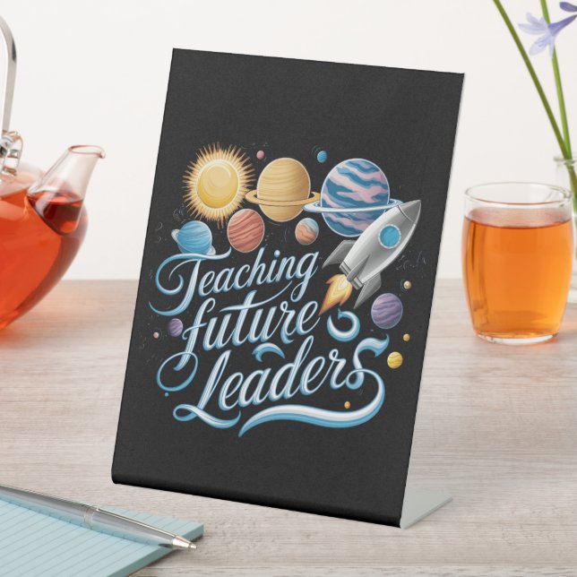 Teaching Future Leaders Space Planet Teacher Pedestal Sign (In SItu)