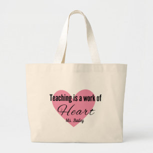Teaching Is A Work Of Heart Canvas Tote