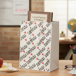 Teaching is a work of heart medium gift bag