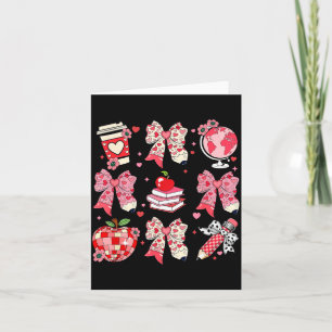 Teaching Is A Work Of Heart Pencil Bow Teacher Val Card