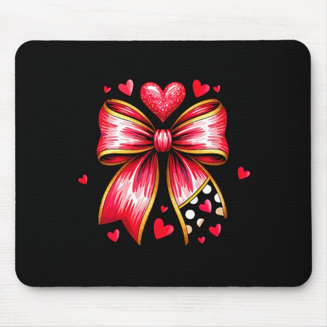 Teaching Is A Work Of Heart Pencil Bow Teacher Val Mouse Pad (Front)
