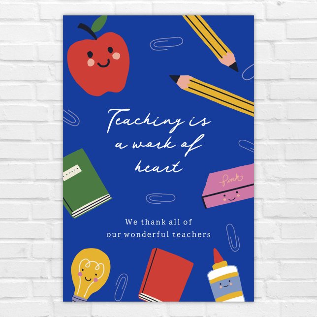 Teaching is a Work of Heart Personalised Teacher Poster (Creator Uploaded)