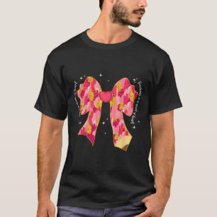 Teaching Is A Work Of Heart Pink Coquette Bow Vale T-Shirt