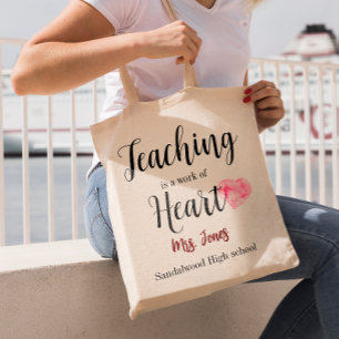 Teaching Is A Work Of Heart School Teacher Photo Tote Bag