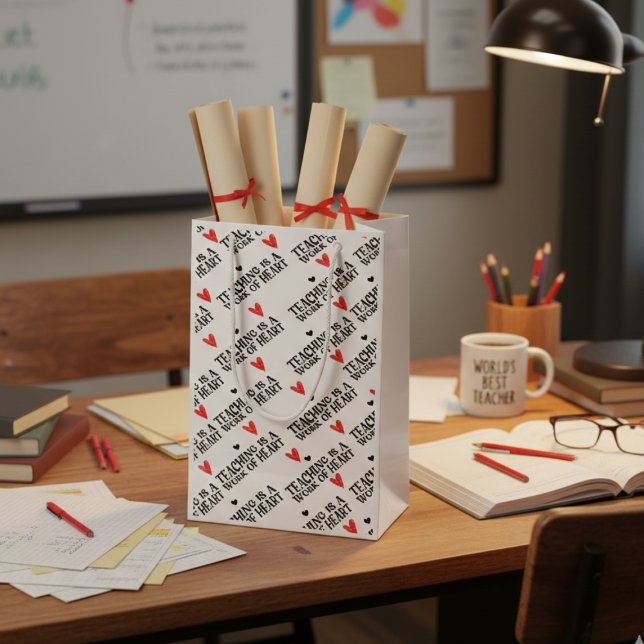 Teaching is a work of heart small gift bag (Creator Uploaded)