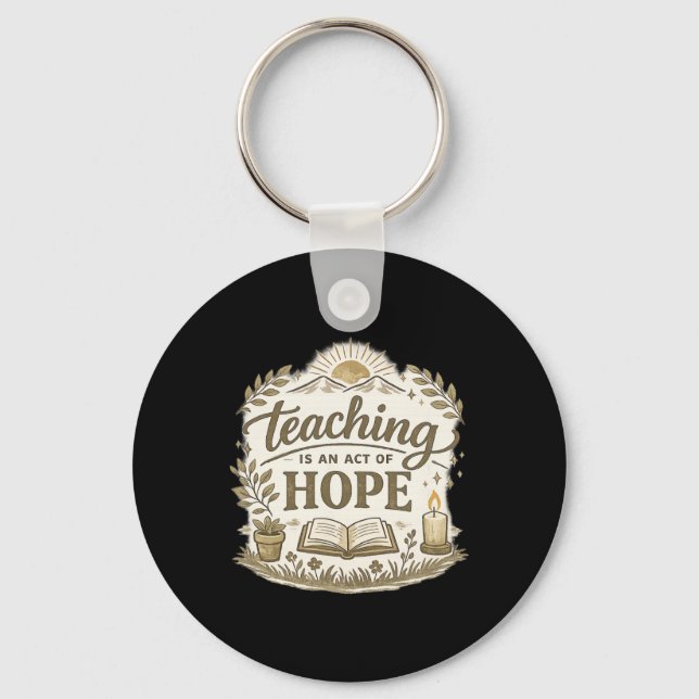 Teaching Is An Act Of Hope Teacher Gift  Key Ring (Front)