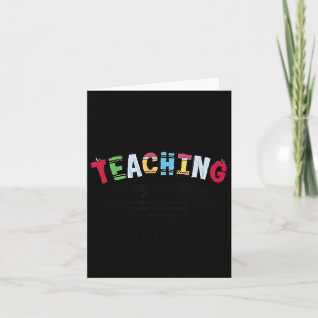 Teaching Is My Ministry Christian Teacher Bible Ve Card (Front)