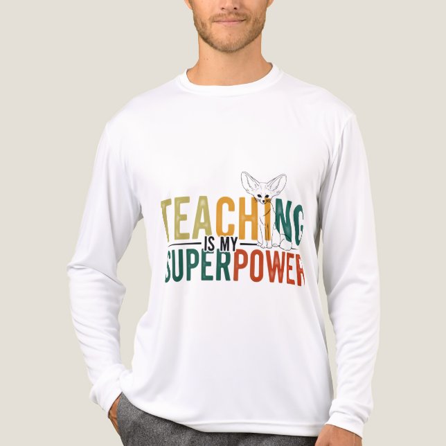 Teaching Is My Superpower Colourful Teacher Apprec Tri-Blend Shirt (Front)