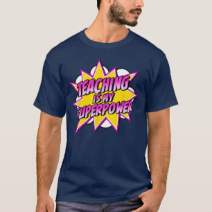 Teaching is My Superpower Retro Comic Supereacher  T-Shirt