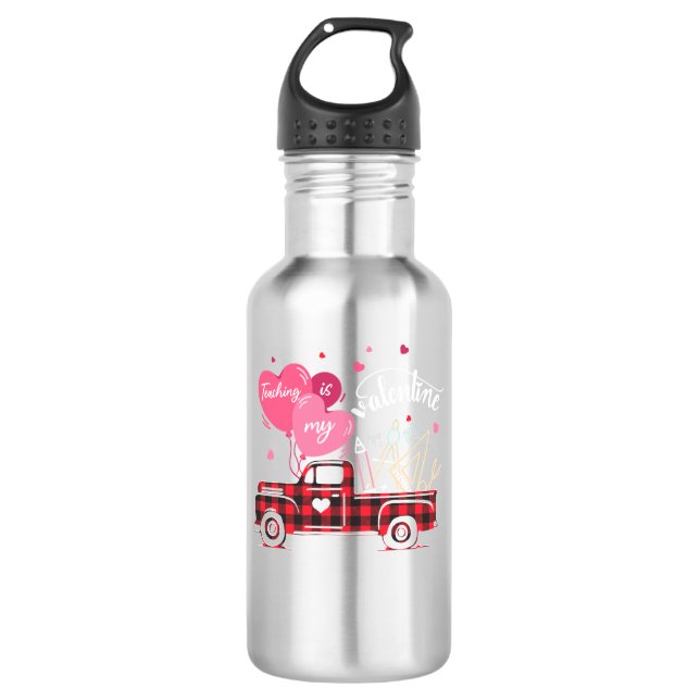 teaching is my valentine 532 ml water bottle (Front)