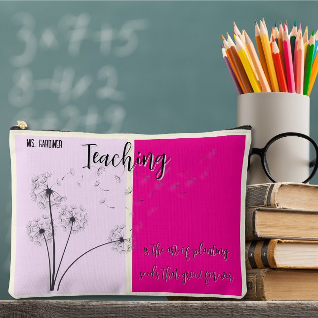 Teaching Is Planting Seeds Dandelion Quote Accessory Pouch (Creator Uploaded)