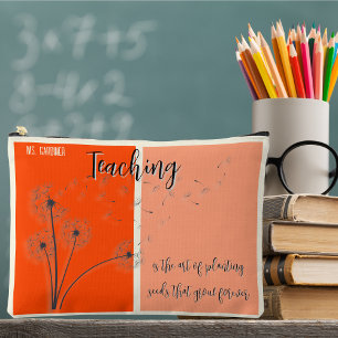 Teaching is Planting Seeds Tangerine and Lt Orange Accessory Pouch