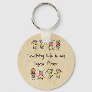 Teaching Kids is My Super Power Fun Quote  Key Ring