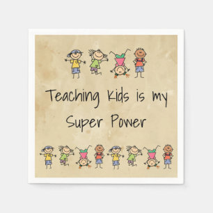 Teaching Kids is My Super Power Fun Quote Napkin