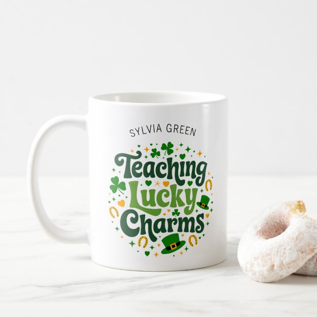 Teaching Lucky Charms – Personalised St. Patrick’s Coffee Mug (With Donut)