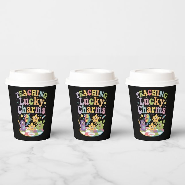 Teaching Lucky Charms Teacher St Patricks Day Paper Cups (Multi)