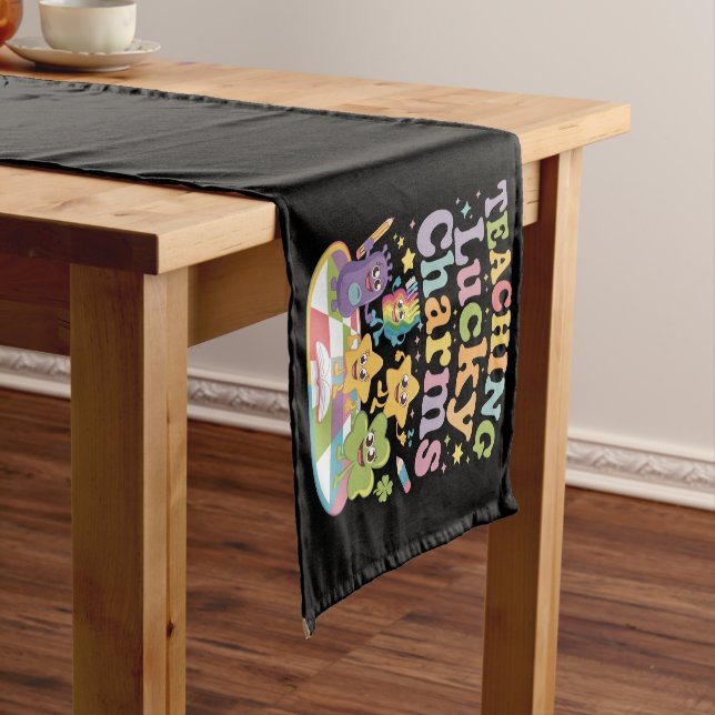 Teaching Lucky Charms Teacher St Patricks Day Short Table Runner (In Situ)