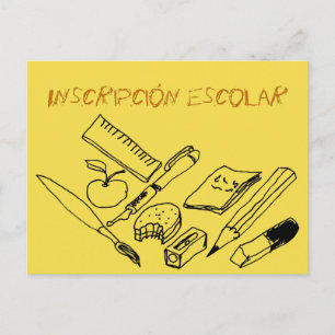 Teaching Materials on school enrolment invitation Postcard