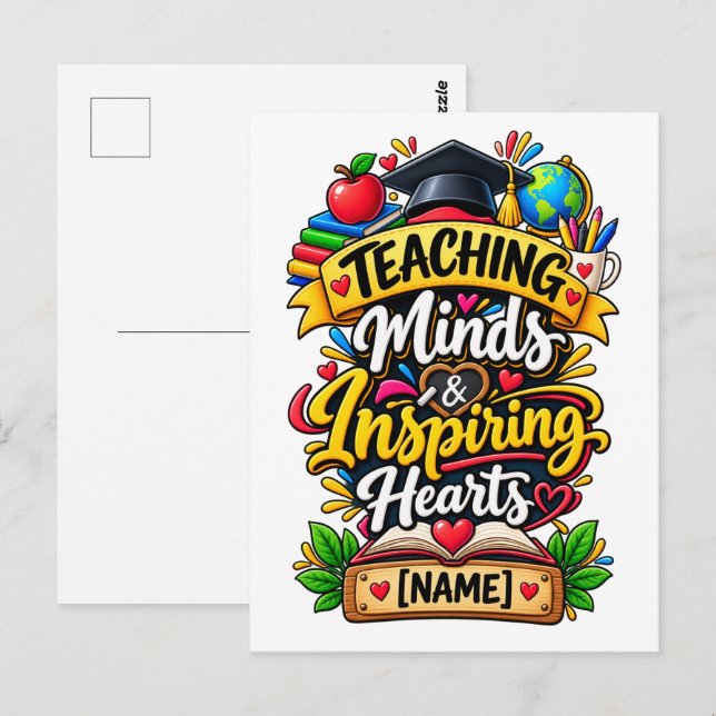 Teaching Minds and Inspiring Hearts Inspirational  Postcard (Front/Back)
