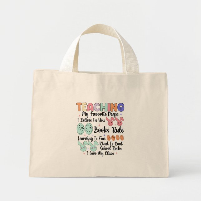 Teaching My Favourite Peeps - Teacher Easter Bunny Mini Tote Bag (Front)