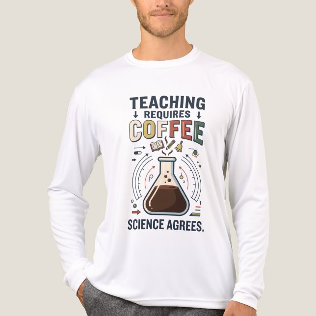 Teaching Requires Coffee Funny Teacher Shirt (Front)