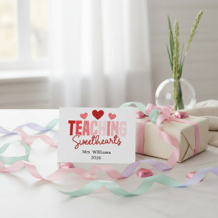 Teaching Sweethearts Customizable Class Valentine  Card