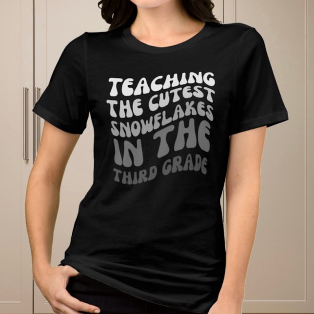 Teaching The Cutest Snowflakes Third Grade Teacher Tri-Blend Shirt (Creator Uploaded)